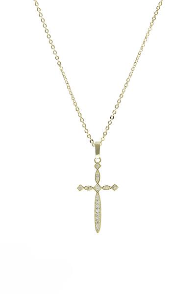 CUBIC ZIRCONIA CROSS NECKLACE