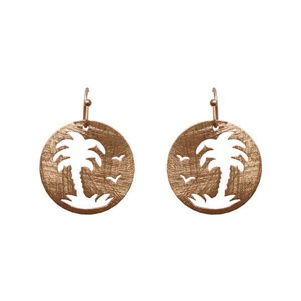 Metal Palm Tree Dangle Earring