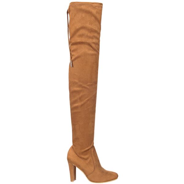 HIGH LEG LEATHER STRING CURVED HEEL BOOTS 12 PAIRS