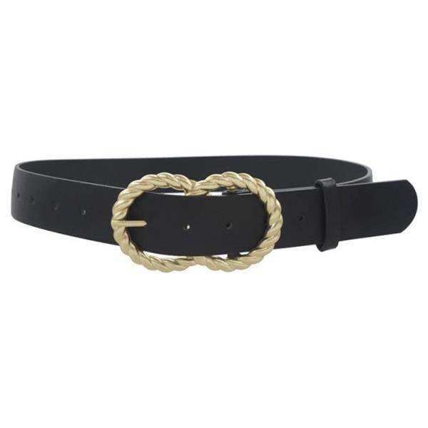 METAL TWISTED DOUBLE CIRCLE BUCKLE BELT