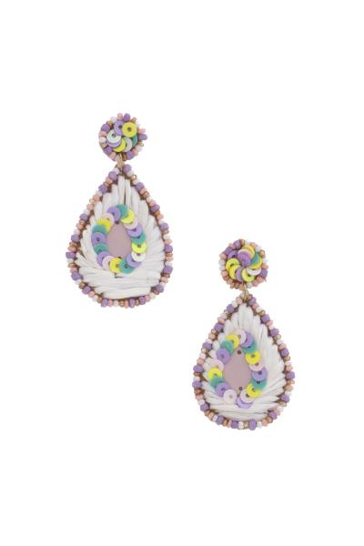Sequin Seed Bead Teardrop Earring