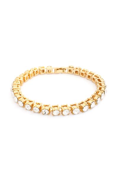 Crystal Single Layer Metal Bracelet