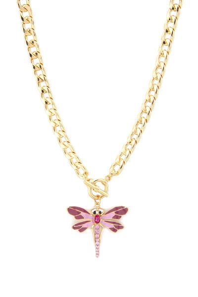 BUTTERFLY PENDANT CURB LINK TOGGLE CLASP NECKLACE