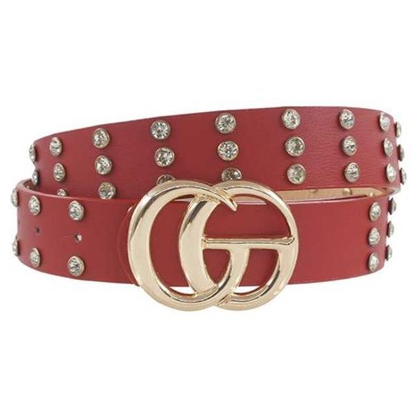 RHINESTONE EMBELLISHED BUCKLE BELT
