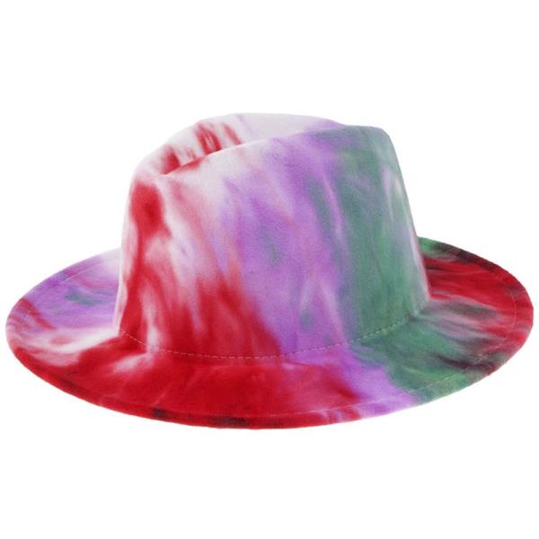 TIE DYE PRINT FEDORA FELT HAT