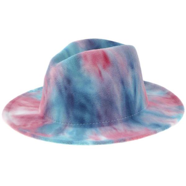 TIE DYE PRINT FEDORA FELT HAT