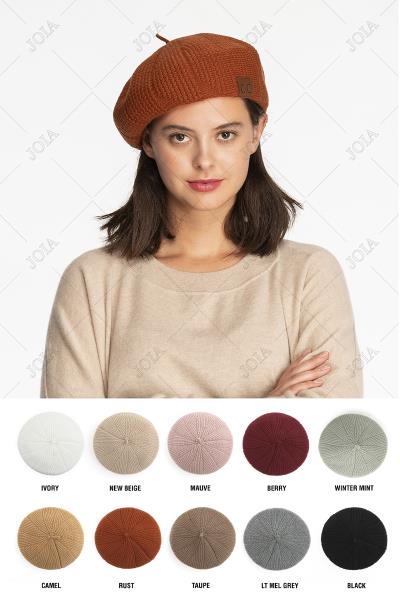 CC HAT SCALLOPED TEXTURE PATTERN WOOL BERET HAT