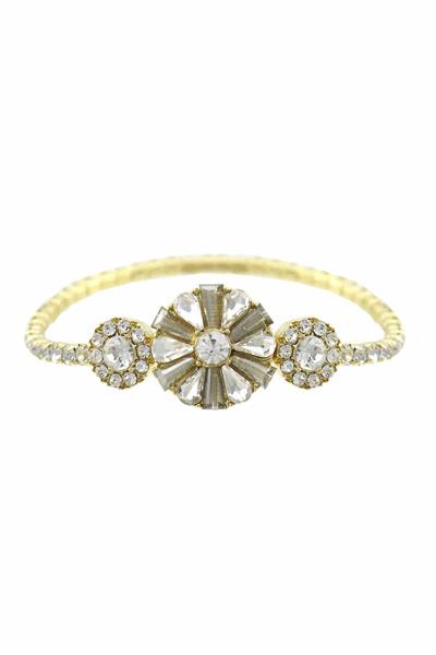 Flower Rhinestone 1 Line Bracelet