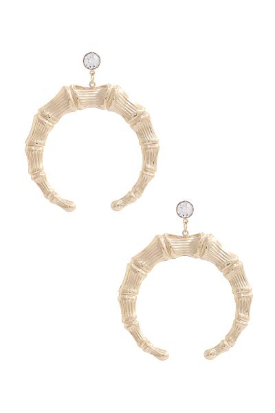 Bamboo Crescent Moon Earring