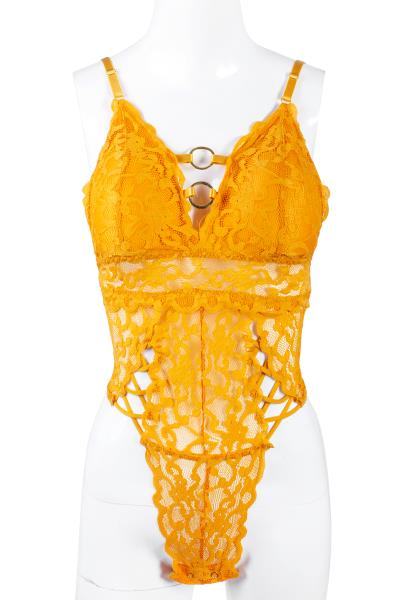 METAL LINK TEXTURE DESIGN LINGERIE BODY SUIT