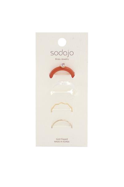 SODAJO Thin Metal Assorted Ring Set