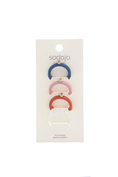 SODAJO Rhinestone Center Band Ring Set