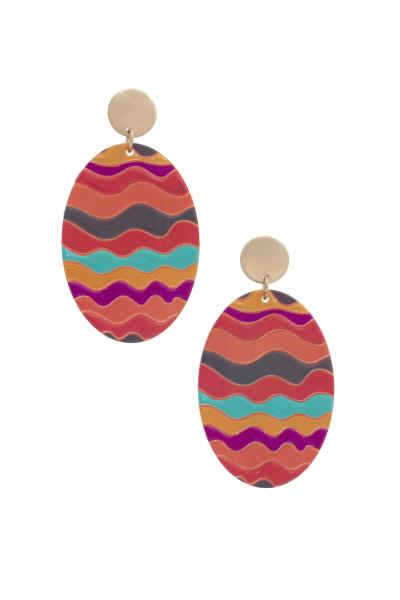Multi Color Oval Earring