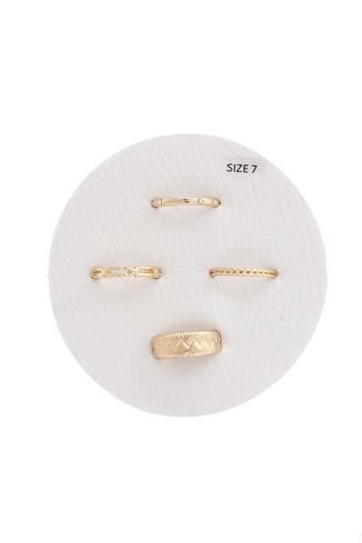Metal Ring Band Assorted Ring Set