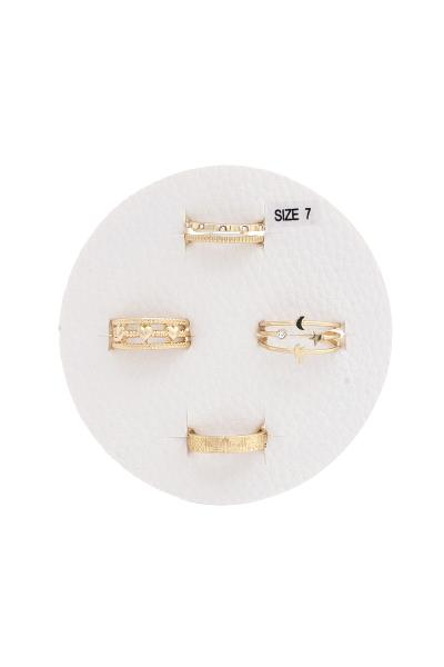 Heart Greek Pattern Assorted Ring Set
