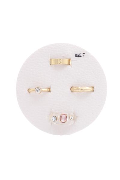 Rhinestone Metal Ring Set