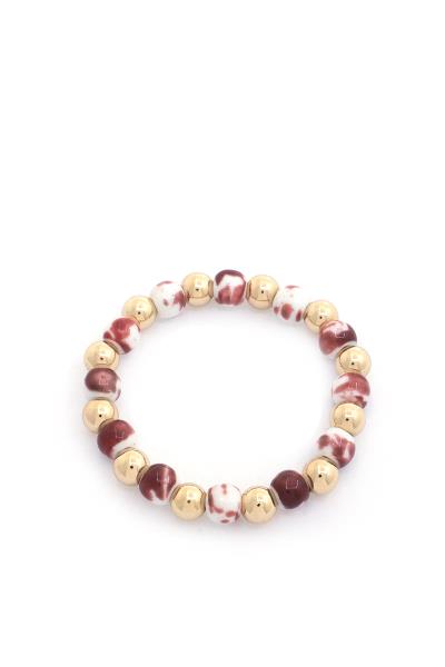 Two Tone Beaded Stretch Bracelet