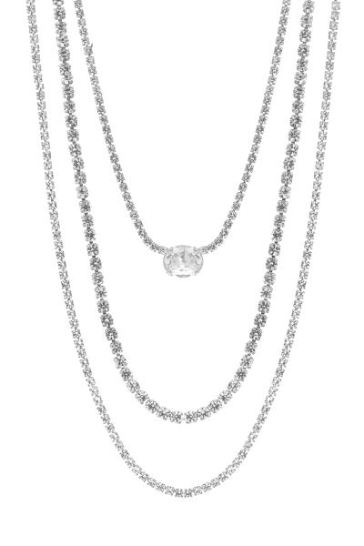 Rhinestone Center Oval Stone Choker