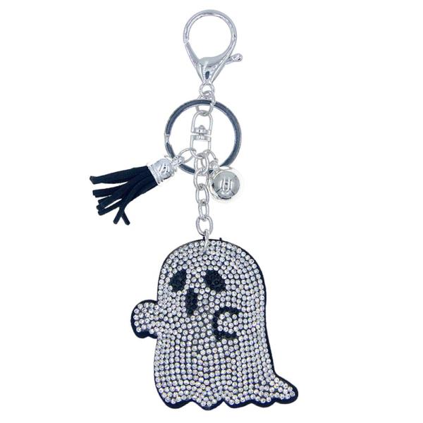RHINESTONE CUTE GRIM REAPER WITH SCYTHE KEY CHAIN