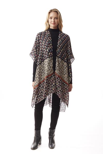 Pattern Mesh Kimono