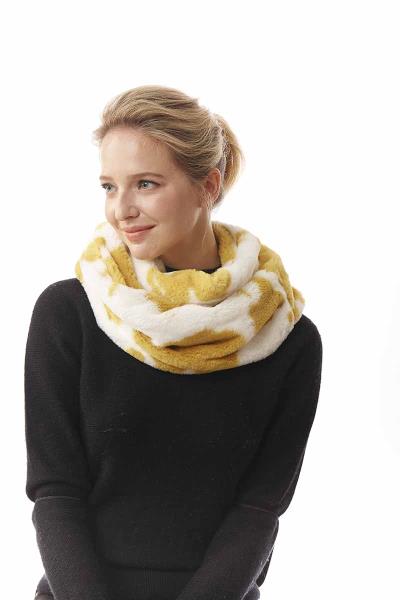 Faux Fur Cow Print Infinity Scarf