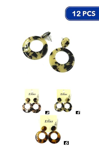 Acrylic Open Round Circle Earring (12 Units)