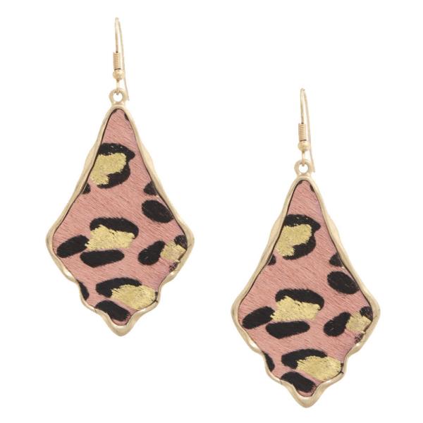 Animal Print Genuine Leather Drop Earring