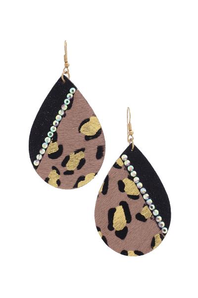 Genuine Leather Teardrop Earring