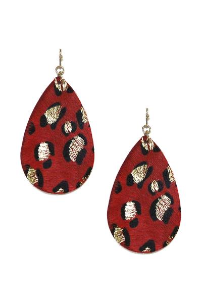 Haircalf Leopard Print Teardrop Dangle Earring