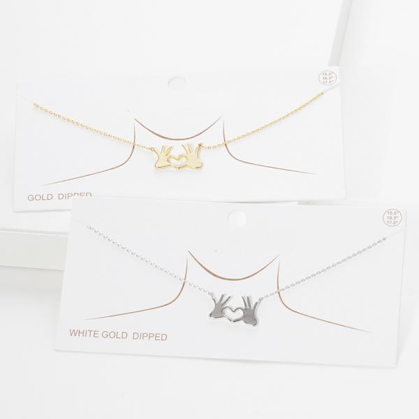 HAND HEART CHARM NECKLACE