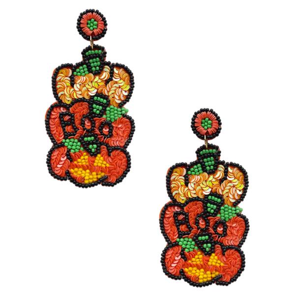 HALLOWEEN SEQUIN SPANGLE BOO DANGLE ERRING