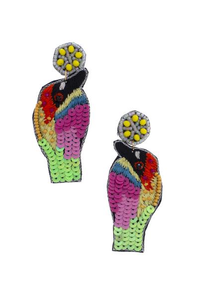 Sequin Bird Drop Earring