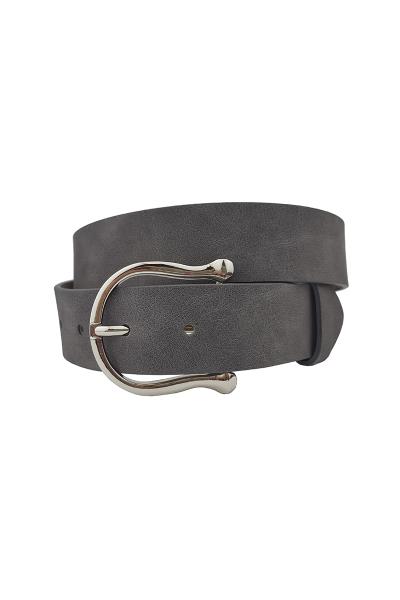 HORSESHOE SHAPE BUCKLE WITH PLAIN BELT