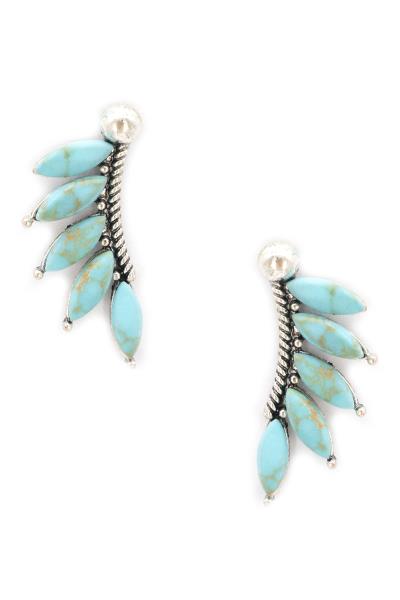 WESTERN STYLE STONE PEARL EARRING