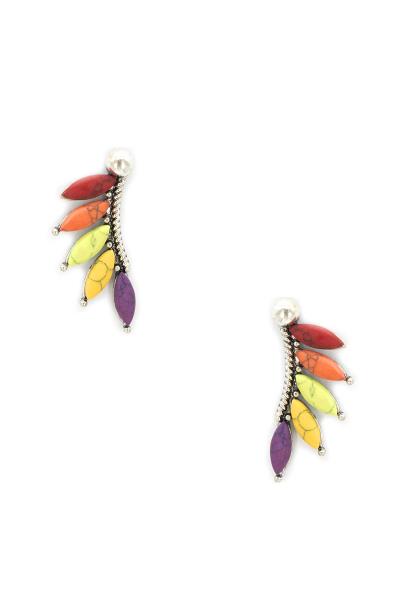 WESTERN STYLE STONE PEARL EARRING