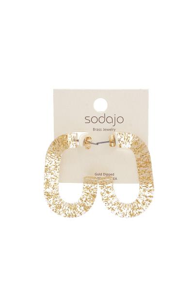 SODAJO Glitter Clear Oval Earring