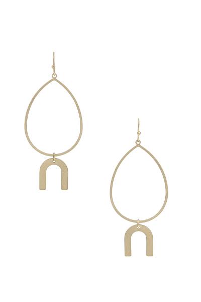 Metal Teardrop U Dangle Earring