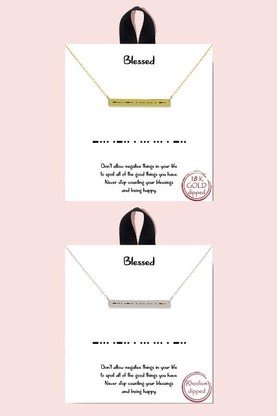 18K Gold Rhodium Dipped Blessed Pendant Necklace