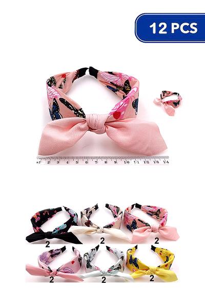 Design Pattern Bow Tie Hair Headband (12 Units)