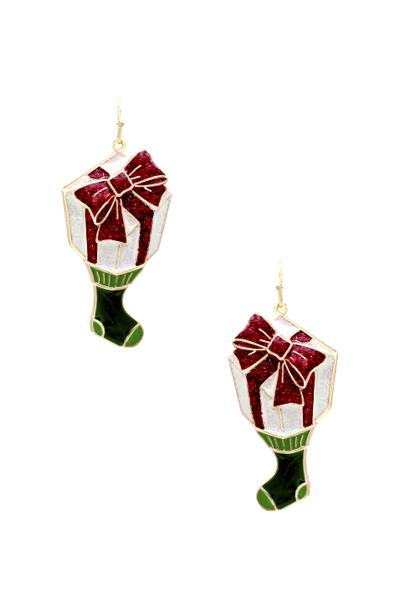 CHRISTMAS GIFT SOCKS DANGLE EARRING