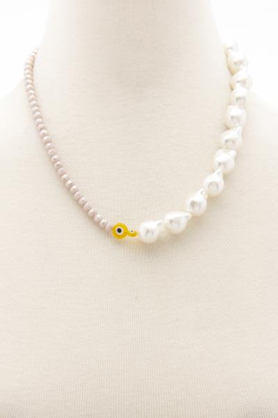 Eye Bead Pearl Beaded Necklace