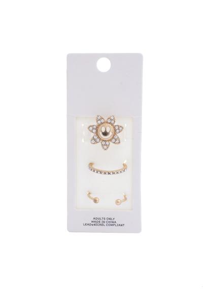 Happy Face Sun Rhinestone Ring Set