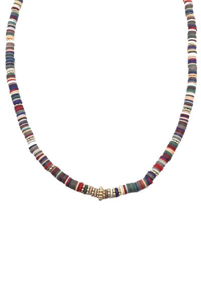 Rubber Disc Bead Necklace