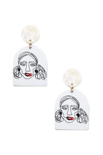 Chic Portrait Curve Shape Earring