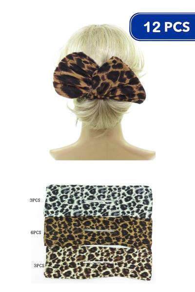 Leopard Head Wrap Bun Maker Twister (12 Units)