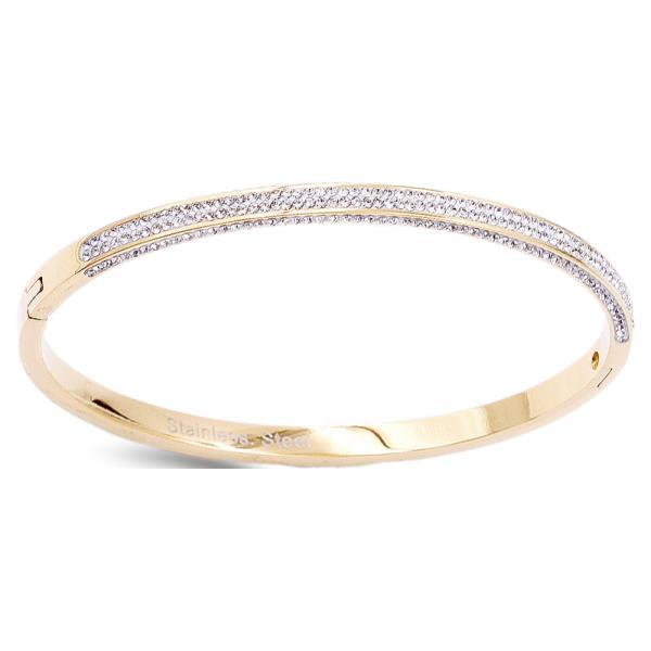 Stainless Steel Rhinestone Metal Hinge Bracelet