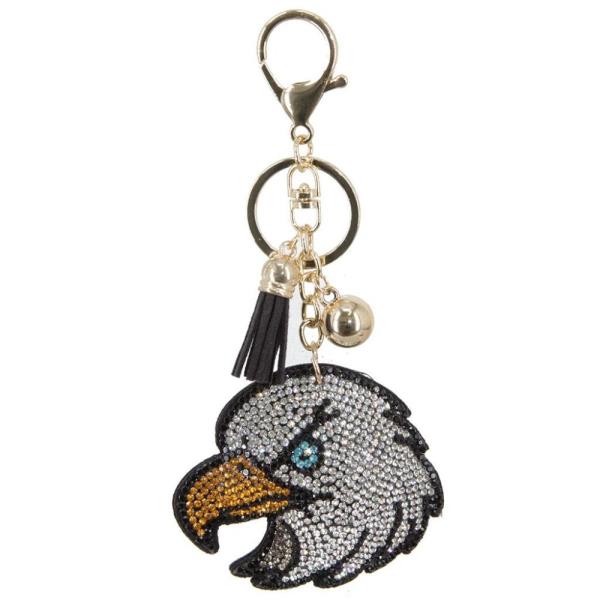 RHINESTONE EAGLE TASSEL KEY CHAIN