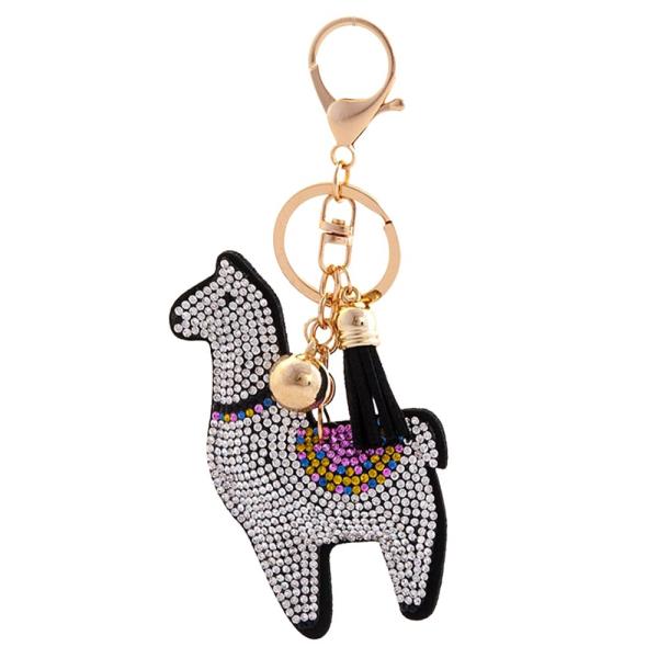RHINESTONE LAMA TASSEL KEY CHAIN