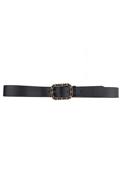 SMOOTH ROUND SQUARE CHAIN LINK PATTERN BUCKLE BELT