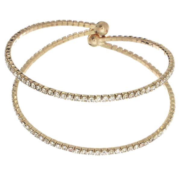 Rhinestone 2 Line Memory Wire Bracelet
